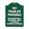 Signmission No Parking No Trailer Parking Violators Will Be Towed Away at Vehicle Owners Expense, GW-1824-23663 A-DES-GW-1824-23663 - alternate 1